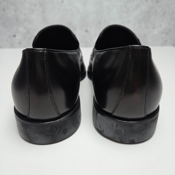 NEW Monte Rosso Lucca Black Leather Slip-On Loafers Mens Size 8M Made in Italy - Picture 7 of 10